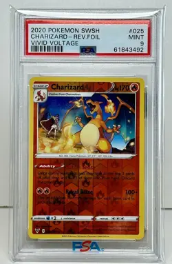 PSA 9 - 2020 Pokemon Vivid Voltage Charizard Reverse Holo - 025/185 - Image 1