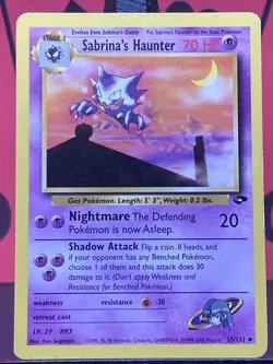 Sabrina's Haunter 55/132 Gym Challenge Regular Uncommon 1999 WOTC Pokemon TCG LP - Image 3