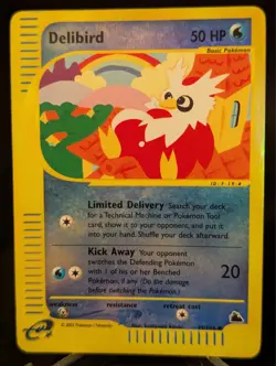 Delibird - 49/144 - Skyridge Reverse Holo - LP - Pokemon - Read Desc. - Image 1