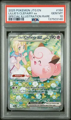 2025 POKEMON JTG EN-JOURNEY TOGETHER #184 LILLIE'S CLEFAIRY EX PSA 10 - Image 1