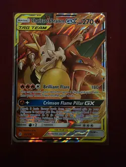 Pokemon Card TCG Charizard & Braixen Tag Team GX Cosmic Eclipse 22/236 Near Mint - Image 1