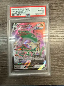 PSA 10 Rayquaza Vmax Silver Tempest Full Art TG20 Pokemon TCG Card Graded Chase - Image 1