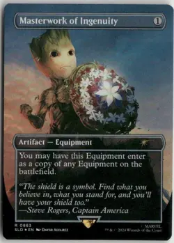 2024 MTG Masterwork of Ingenuity Rainbow Foil Secret Lair Baby Groot Marvel - Image 1