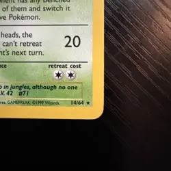 Pokemon TCG Victreebel Holo Rare Unlimited Jungle Card 14/64 Vintage LP - Image 2