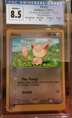 Skitty 70/109 CGC 8.5 NM/MT Subs Reverse Holo Ex Ruby & Sapphire Pokemon Vintage - Image 1