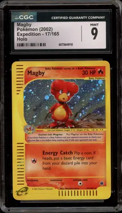 Pokemon Magby Expedition Holo Rare #17 CGC 9 Mint - Image 1