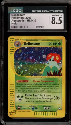Pokemon Bellossom Aquapolis Holo Rare #H5 CGC 8.5 - Image 1