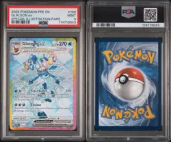 2025 Pokemon S&V Prismatic Evolutions Glaceon Ex SIR 150/131 PSA 9 Mint - Image 3