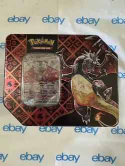 Pokemon TCG: Paldean Fates Shiny Charizard EX Tin Factory Sealed Free Shipping - Image 1