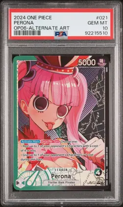 2024 ONE PIECE OP06-WINGS OF THE CAPTAIN ALTERNATE ART #021 PERONA PSA 10 - Image 1