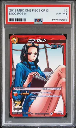 2012 MIRACLE BATTLE CARDDASS ONE PIECE OP13 #2 NICO ROBIN PSA 8 - Image 1