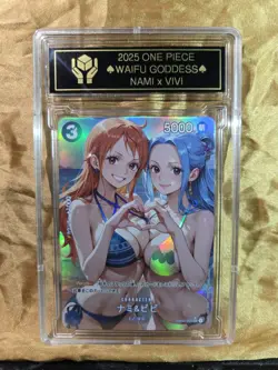 NAMI x NEFERTARI VIVI One Piece Waifu Goddess Card CUSTOM MADE Gold/Black Label - Image 1