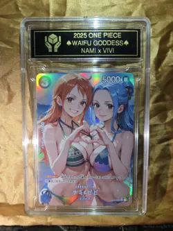 NAMI x NEFERTARI VIVI One Piece Waifu Goddess Card CUSTOM MADE Gold/Black Label - Image 3