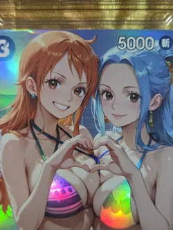 NAMI x NEFERTARI VIVI One Piece Waifu Goddess Card CUSTOM MADE Gold/Black Label - Image 4