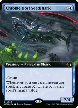 Chrome Host Seedshark - Foil Extended Art MOM NM MTG - Image 1