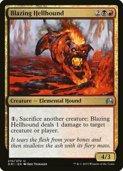 1x Blazing Hellhound - NM English MTG - Magic Origins - Image 1