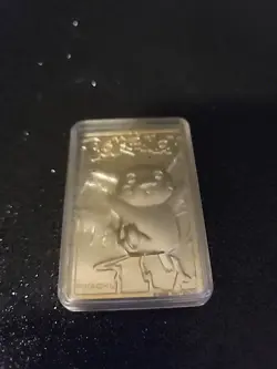1999 Burger King Pokemon Pikachu Trading Card Gold Plated 23K Nintendo Burger - Image 1