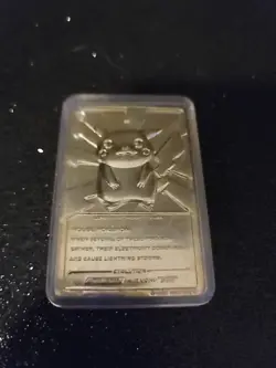 1999 Burger King Pokemon Pikachu Trading Card Gold Plated 23K Nintendo Burger - Image 4