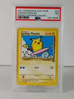 Surfing Pikachu - Black Star Promo - #28 - Pokemon - 2001 - PSA 7 - Image 1