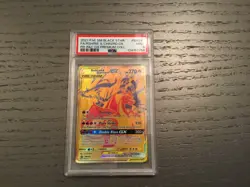 Pokemon PSA 9 Reshiram & Charizard GX Tag Team Gold Promo SM247 - Image 1