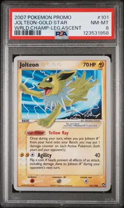 2007 POKEMON WORLD CHAMPIONSHIPS PROMO JOLTEON-GOLD STAR #101 NM-MT 8 - Image 1