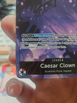 One Piece OP10-002 Caesar Clown Alt Art (Parallel) Leader Royal Blood English NM - Image 4