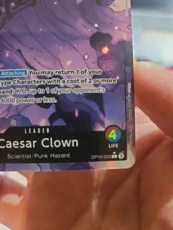 One Piece OP10-002 Caesar Clown Alt Art (Parallel) Leader Royal Blood English NM - Image 5