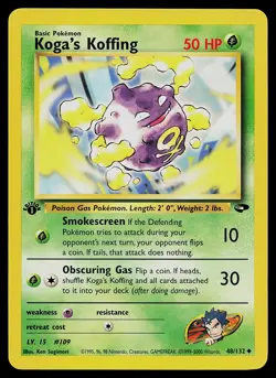 Pokemon Card - Koga's Koffing Gym Challenge 48/132 Uncommon 1st Edition - Image 1