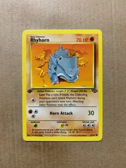 1st Edition Rhyhorn 61/64 Jungle Set - Common Pokemon Card - NM/Mint - Image 1