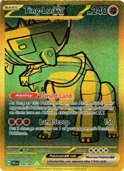 Pokemon TCG Ting-Lu EX Scarlet & Violet Paldean Fates Hyper Rare Card 244/091 NM - Image 1