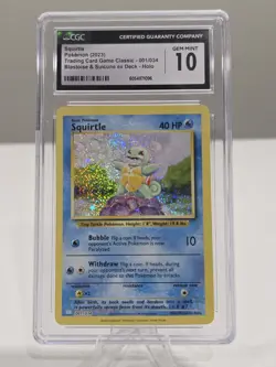 Pokemon TCG Squirtle Holo Rare Card 001/034 CLB Classic Box CGC 10 - Image 1