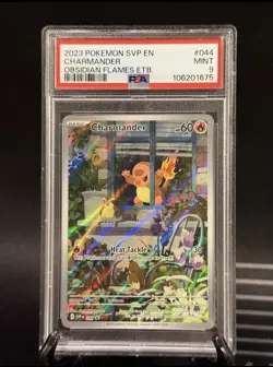 Pokemon Charmander TCG #044 SV Obsidian Flames ETB Promo Card PSA 9 - Image 1