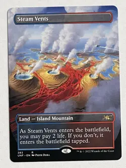 MTG Steam Vents NM Regular (Borderless) Unfinity Magic The Gathering - Image 1