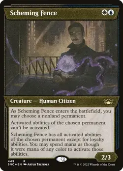 Scheming Fence - Foil Etched Showcase Streets of New Capenna NM MTG - Image 1