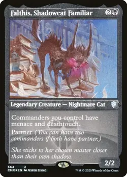 Falthis, Shadowcat Familiar - Foil Etched CMR NM MTG - Image 1