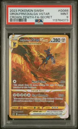 Pokemon Origin Forme Dialga VSTAR GG68/GG70 Crown Zenith PSA 9 - Image 1