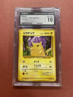 CGC 10 Gem Mint Pikachu #025 Japanese 1996 Base Set Pokemon psa - Image 1
