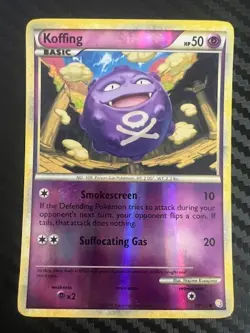 Pokemon TCG Koffing Reverse Holo 70/123 HeartGold SoulSilver LP - Image 1