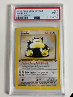 1999 POKEMON JUNGLE 1ST ED 27/64 SNORLAX PSA 9 MINT PACK FRESH - Image 3