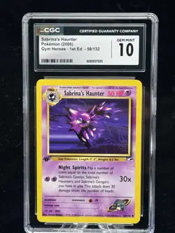 Sabrina’s Haunter #58 1st Edition Gym Heroes 2000 Pokemon CGC 10 👻 - Image 1