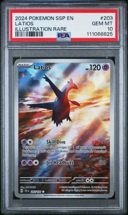 2024 POKEMON SSP EN-SURGING SPARKS ILLUSTRATION RARE #203 LATIOS PSA 10 - Image 1