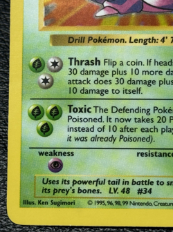 Nidoking 11/102 - Shadowless Holo Rare - Vintage Pokemon TCG: Base Set - HP - Image 5