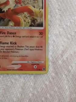 2008 Pokemon, Great Encounters, #1/106 Blaziken LV.56, Holo Rare With Swirl 🍥 - Image 4