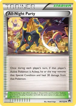 All Night Party 96/122 Breakpoint Pokemon Card NM - Image 1