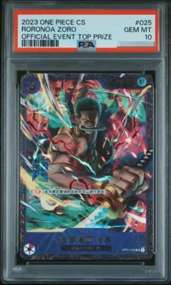PSA 10 2023 One Piece Card Chinese Zoro OP01-025 Flagship Battle Parallel Promo - Image 1