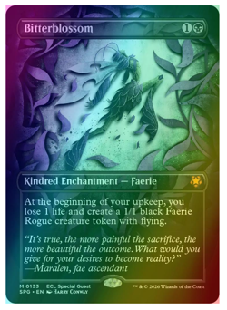 Bitterblossom - Foil - Borderless Special Guests Lorwyn Eclipsed MTG - Image 1