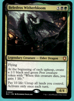 BELEDROS WITHERBLOOM BLOOMBURROW COMMANDER BLC MYTHIC ELDER DRAGON MTG 247 - Image 1
