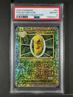 Kakuna Reverse Foil #50 2002 Pokemon Legendary Collection PSA 8 250001 - Image 1
