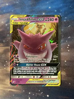 2019 POKEMON GENGAR & MIMIKYU GX TEAM UP TAG TEAM FULL ART ULTRA RARE 53/181 NM - Image 1