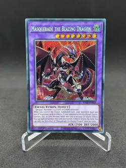 Yugioh Masquerade the Blazing Dragon RA02-EN022 Secret Rare 1st Edition NM - Image 1